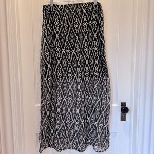 Maurice’s maxi skirt, tribal print, sheer bottom
